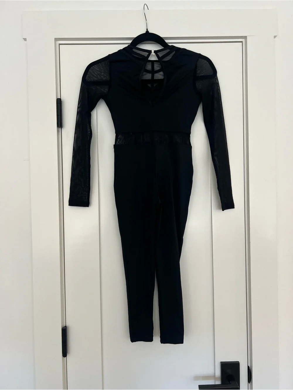 Weissman Ending Black Mesh Cage Performance Unitard Size Child Medium MC